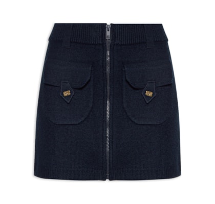 Saia Boiled Wool - Azul