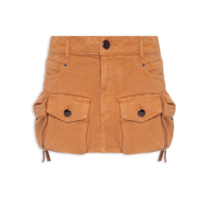 Saia Bolso De Sarja - Marrom
