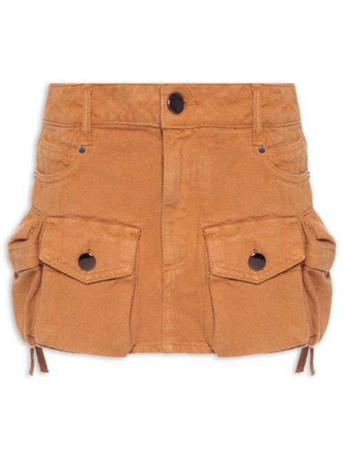 Saia Bolso De Sarja - Marrom
