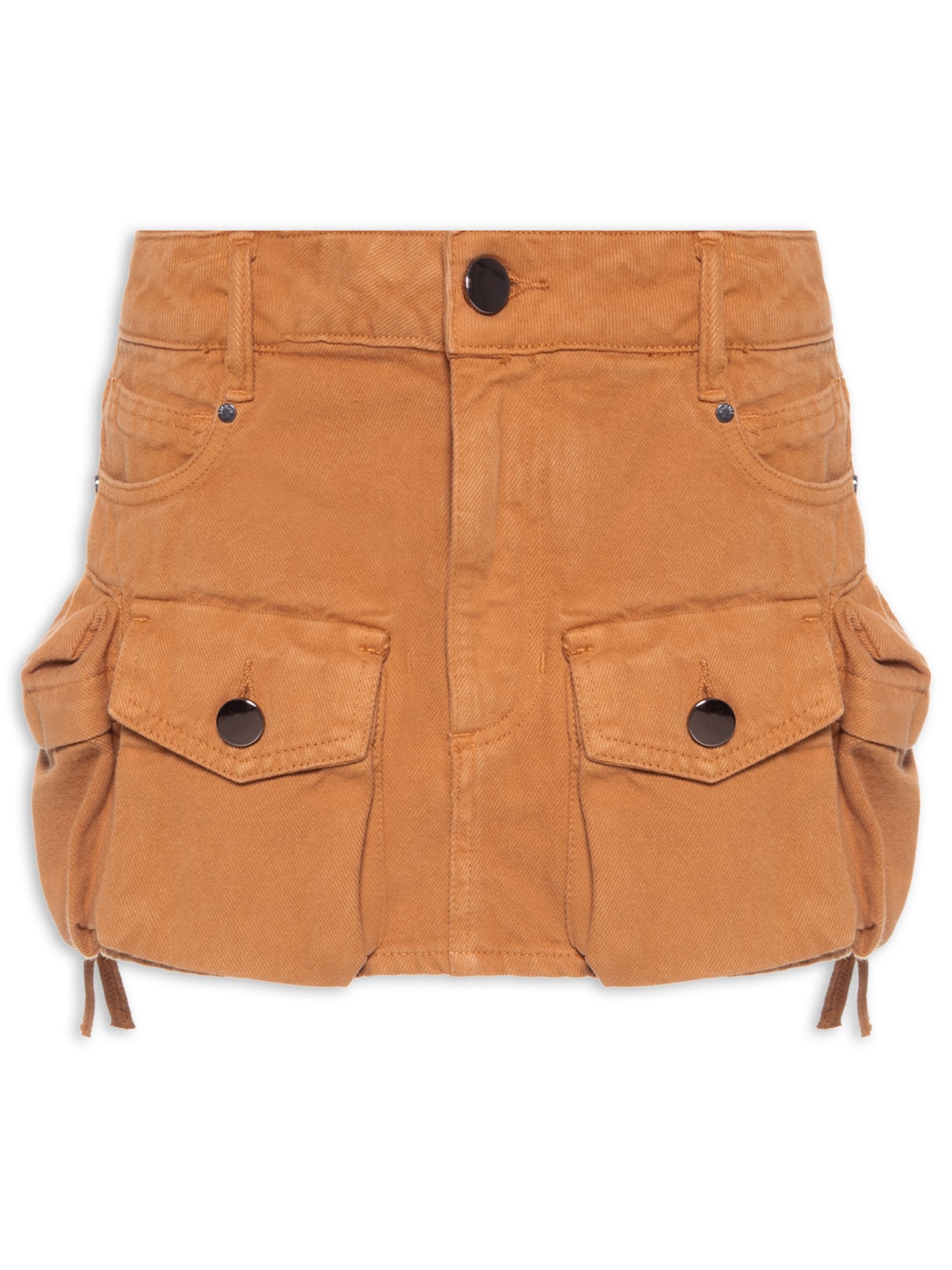 Saia Bolso De Sarja - Marrom