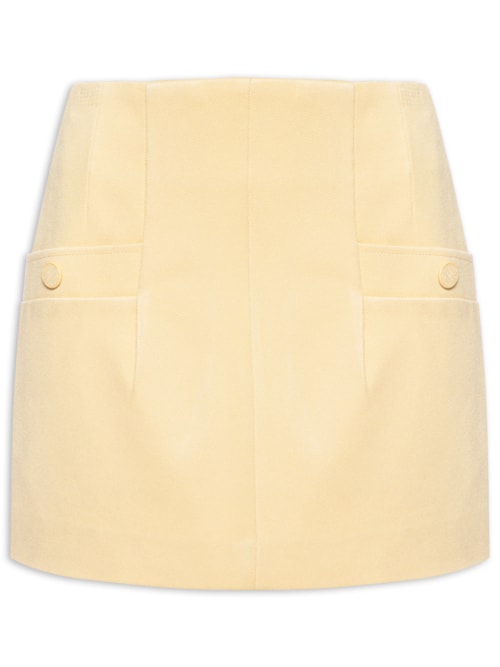 Saia Bolsos Twill Sarjado Nude - Bege