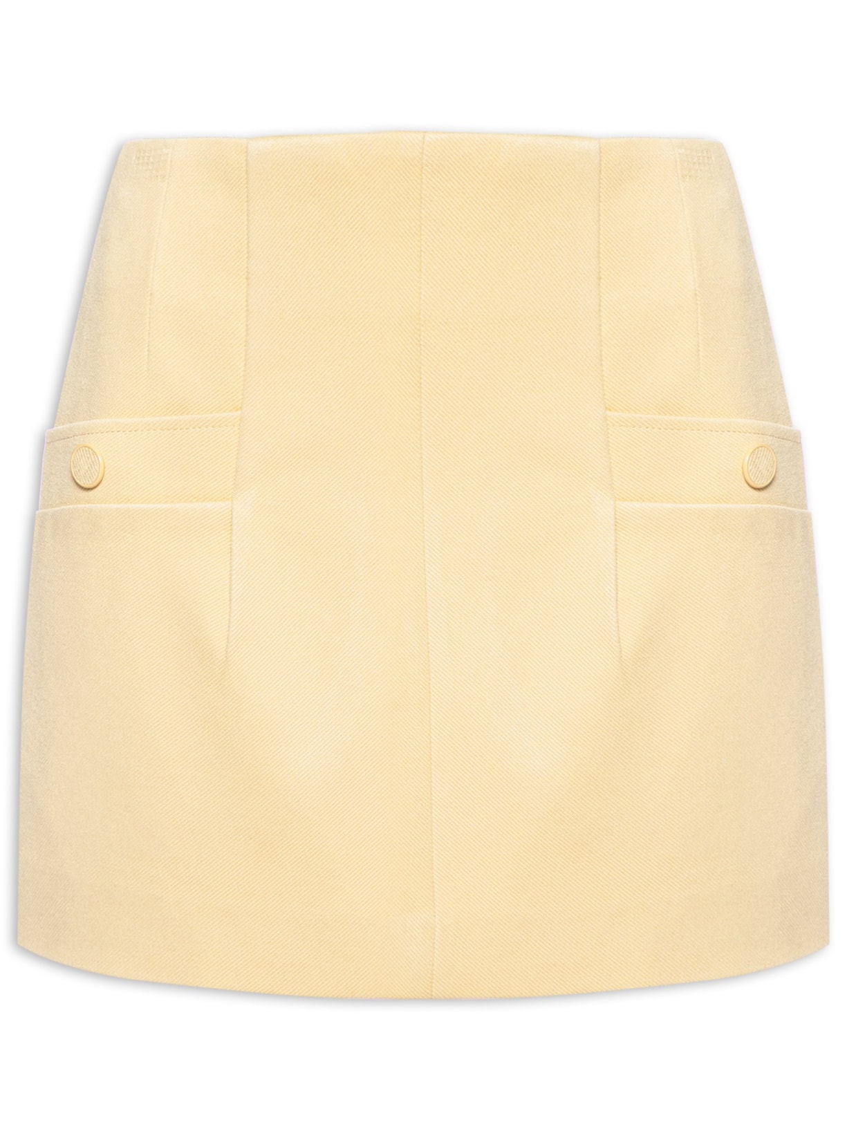 Saia Bolsos Twill Sarjado Nude - Bege