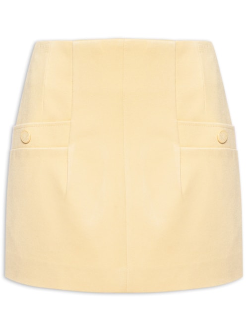 Saia Bolsos Twill Sarjado Nude - Bege