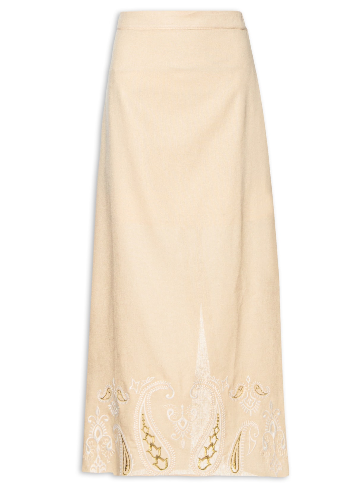 Saia Bordada Chikankar - Bege