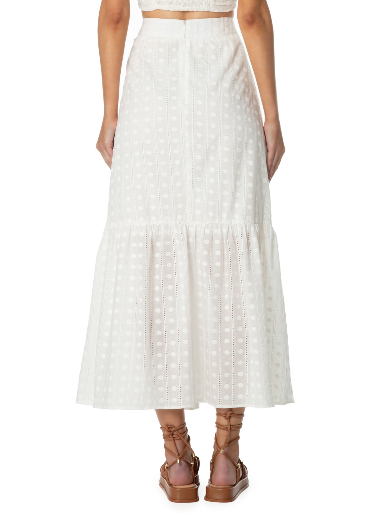 Saia Bordado Amorgos Branco Maria Filó