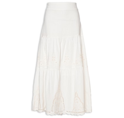Saia Bordado Dhalia - Branco