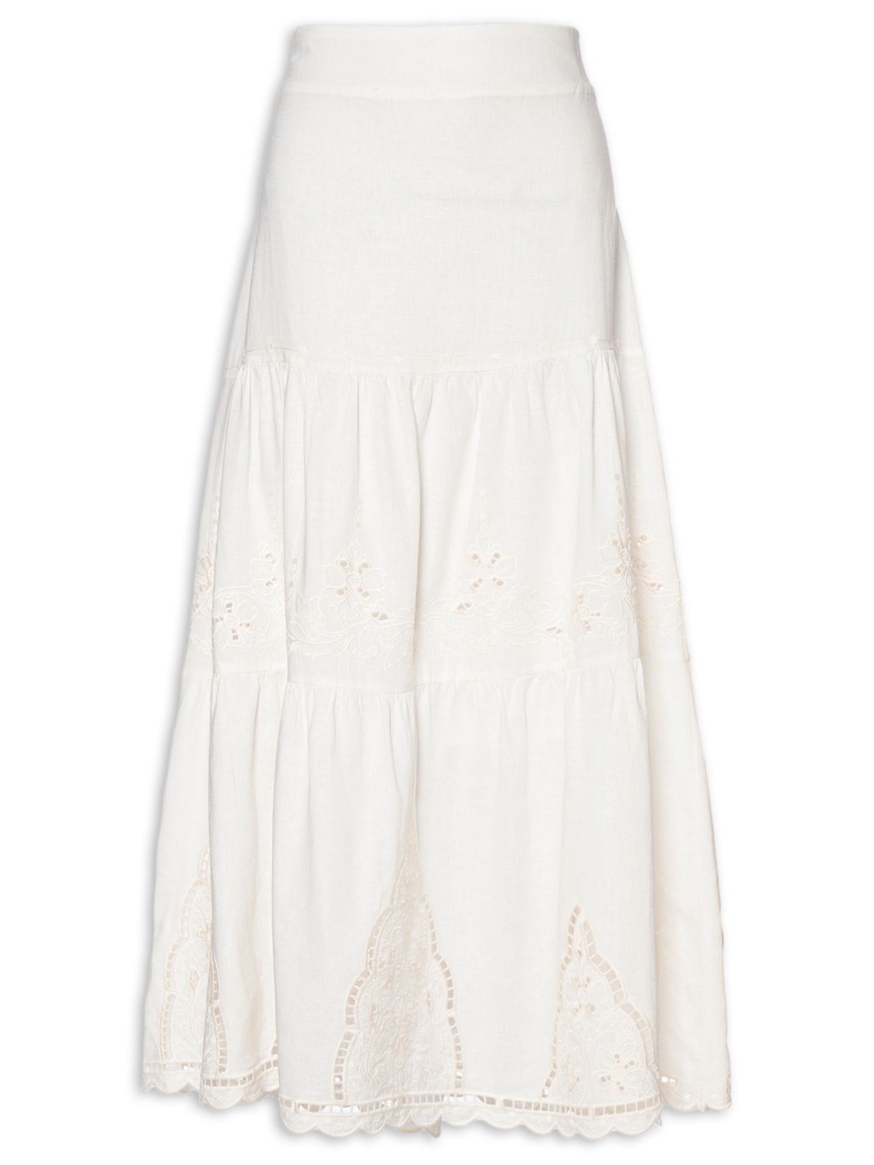 Saia Bordado Dhalia - Branco