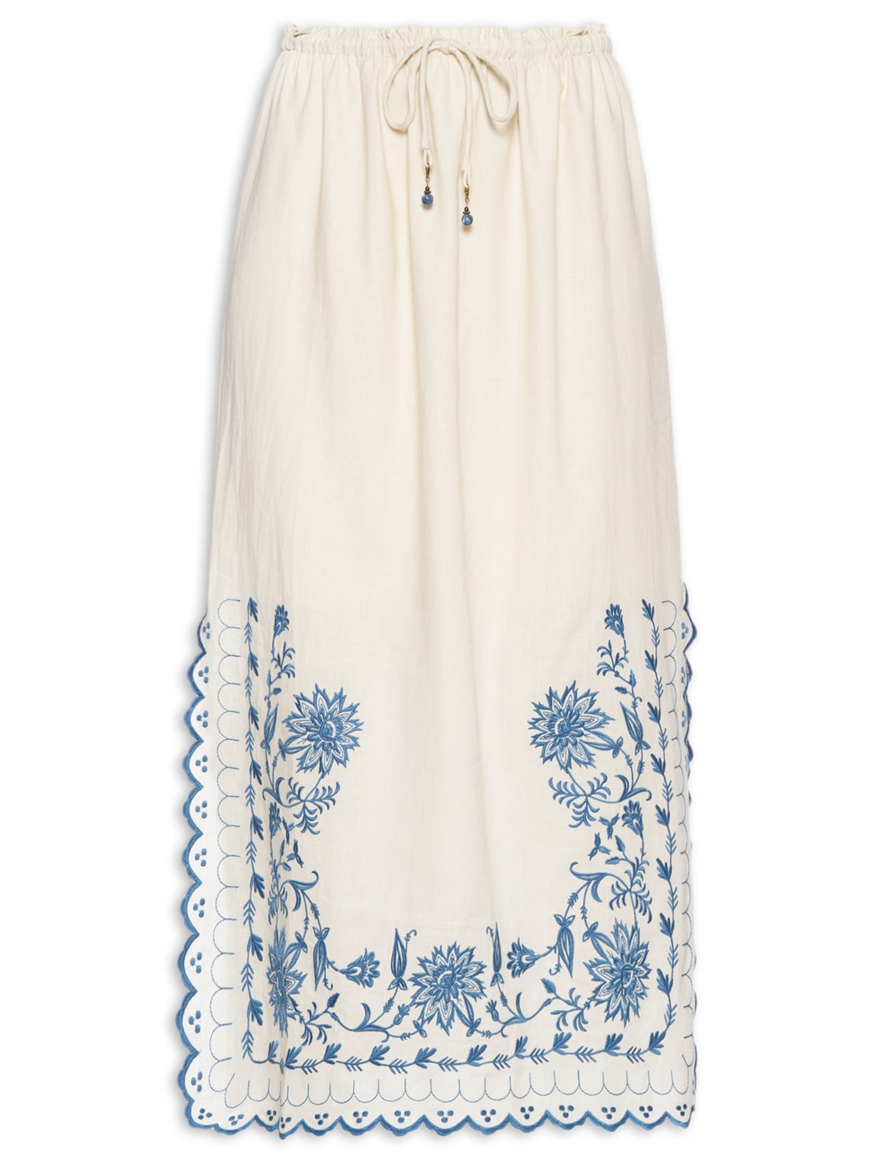 Saia Bordado Peônia - Branco