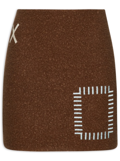 Saia Bottom Pelo Cabana - Marrom