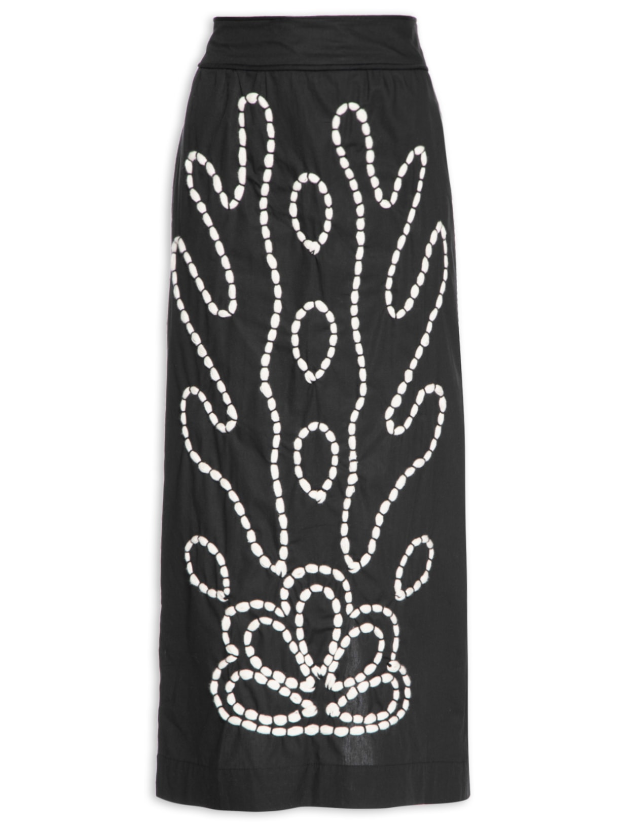 Saia Broderie De Mer Preto Valônia Véras
