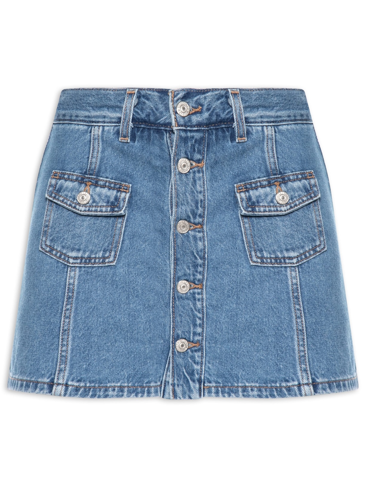 Saia Button Front Skort Azul Levi's