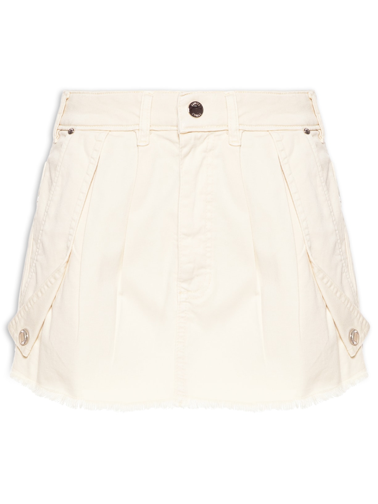 Saia Caixotinha De Sarja Bege Animale