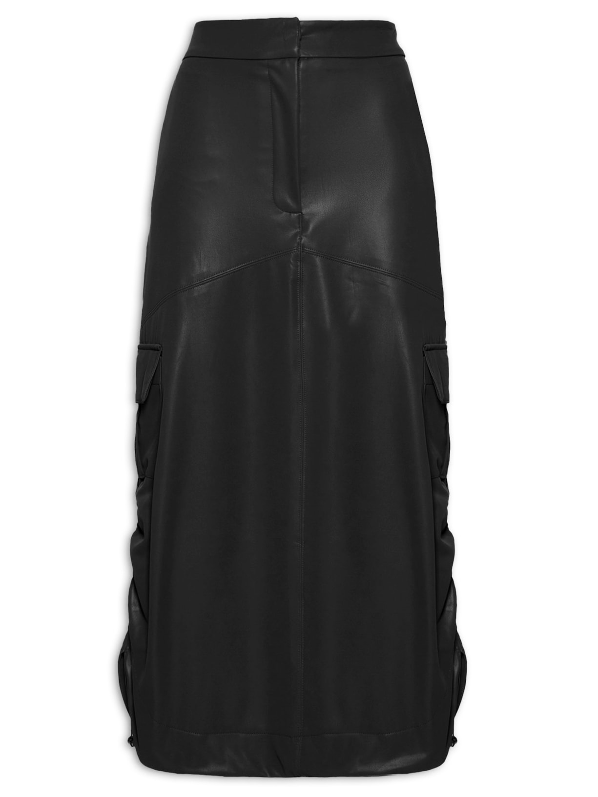 Saia Cargo Malha Leather - Preto