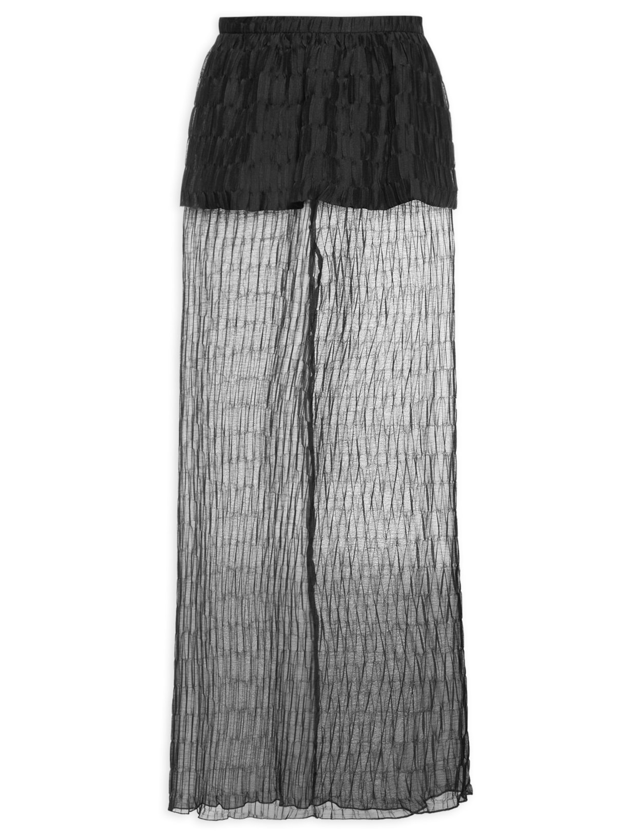 Saia Chiffon Passinhos - Preto