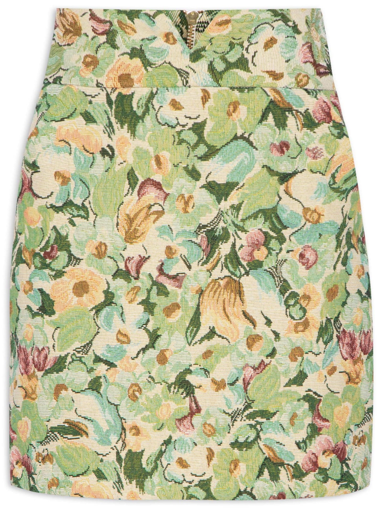 Saia Cintura Alta Jacquard - Verde