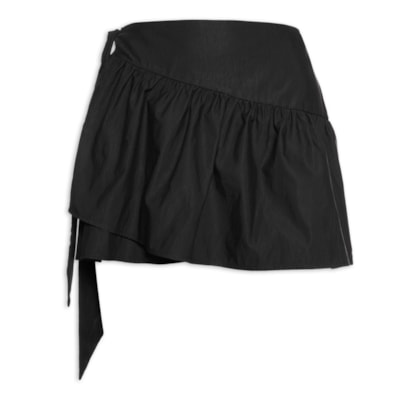 Saia Cintura Baixa Transpasse - Preto