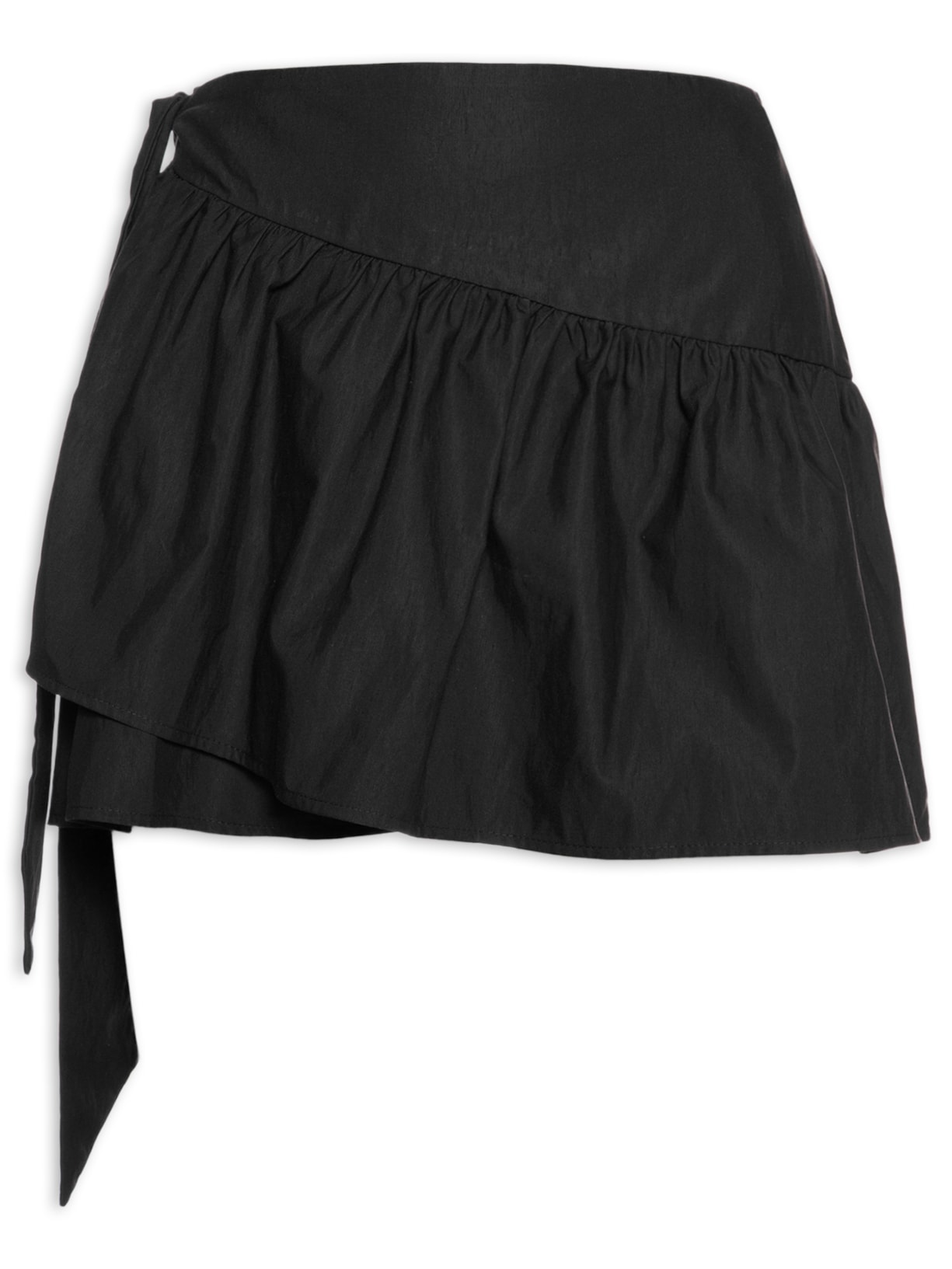 Saia Cintura Baixa Transpasse - Preto