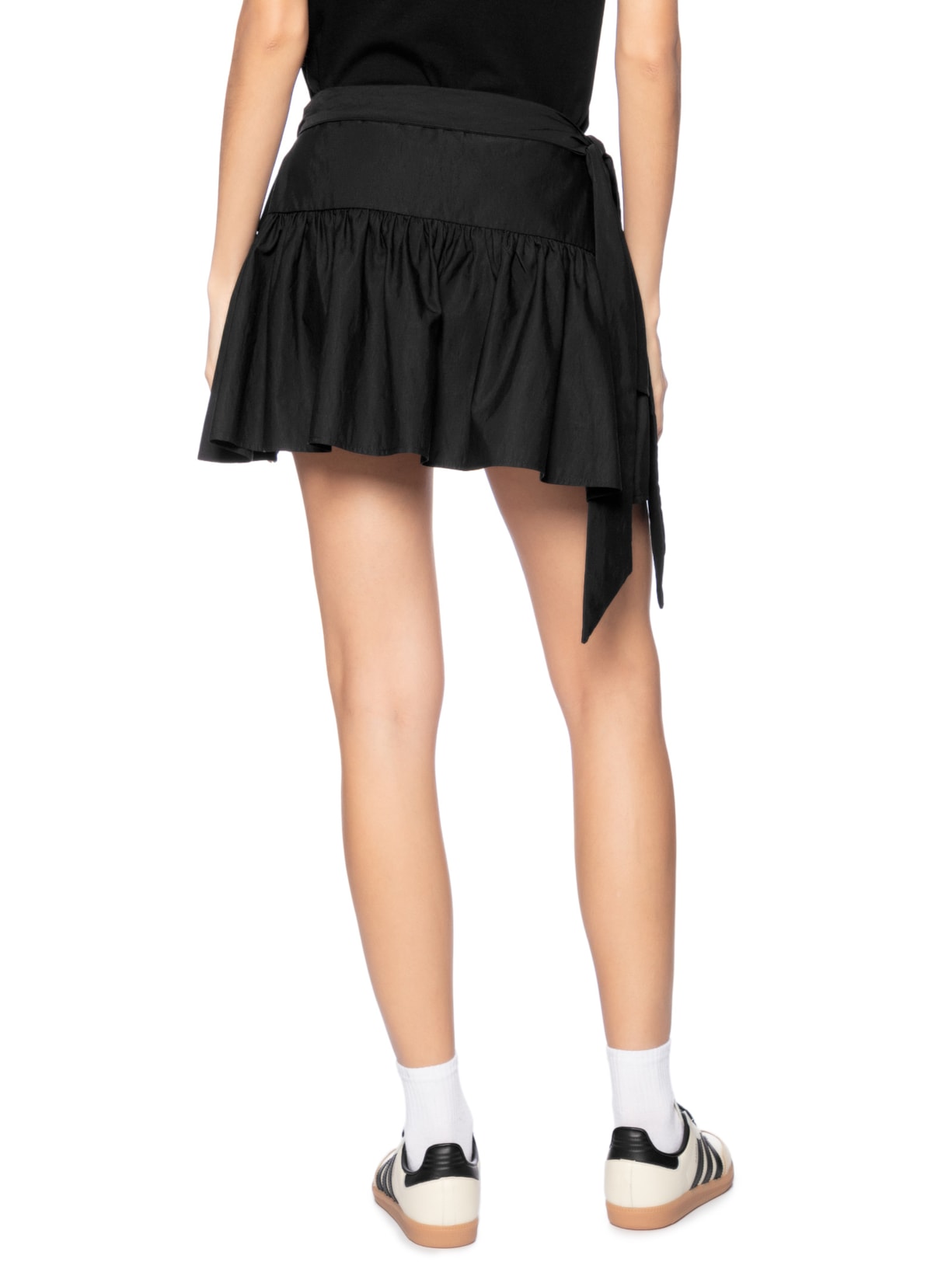 Saia Cintura Baixa Transpasse Preto Farm