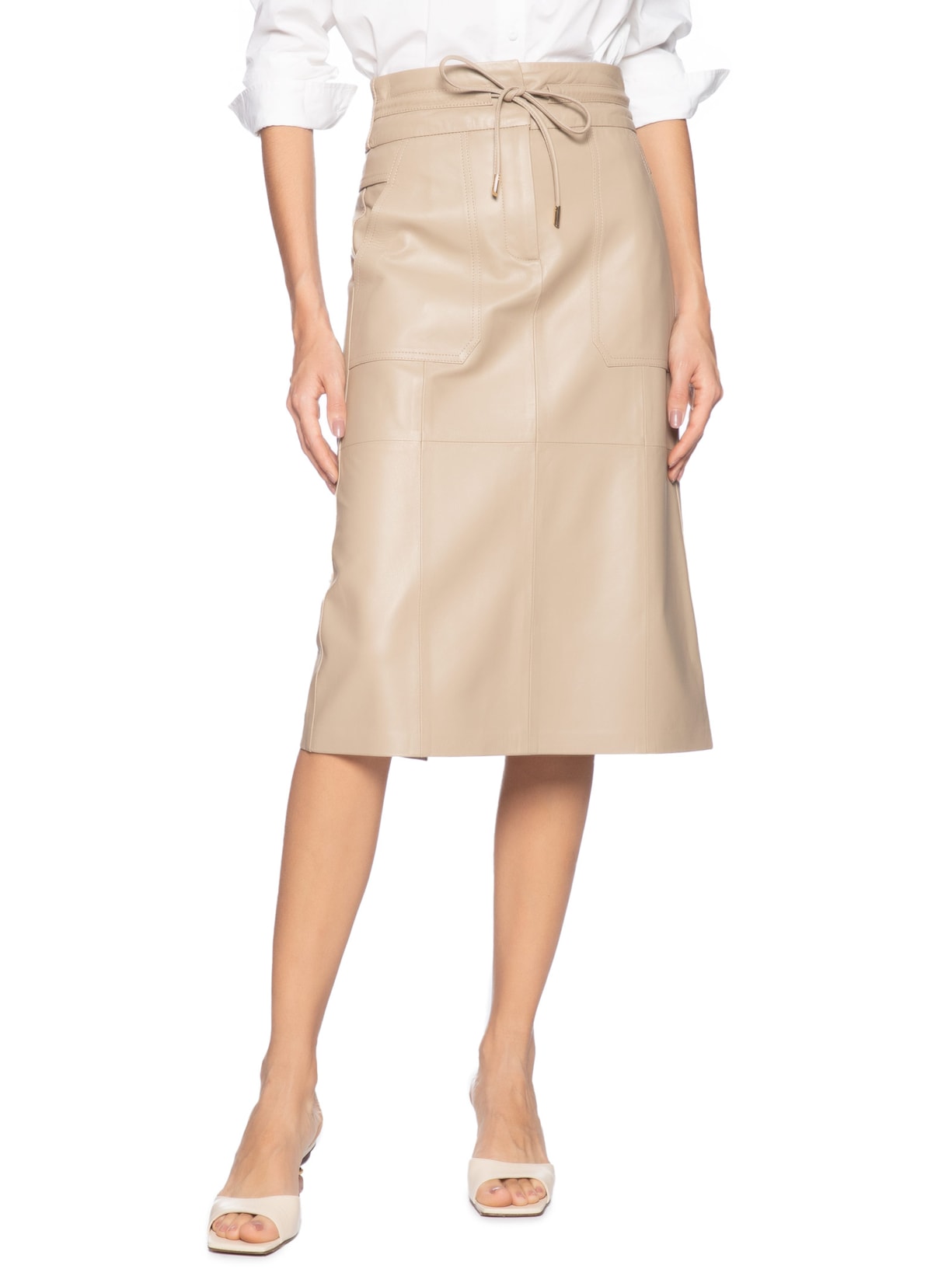 Saia Claudia Couro Bege Le Lis