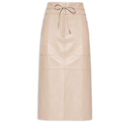 Saia Claudia Couro - Bege