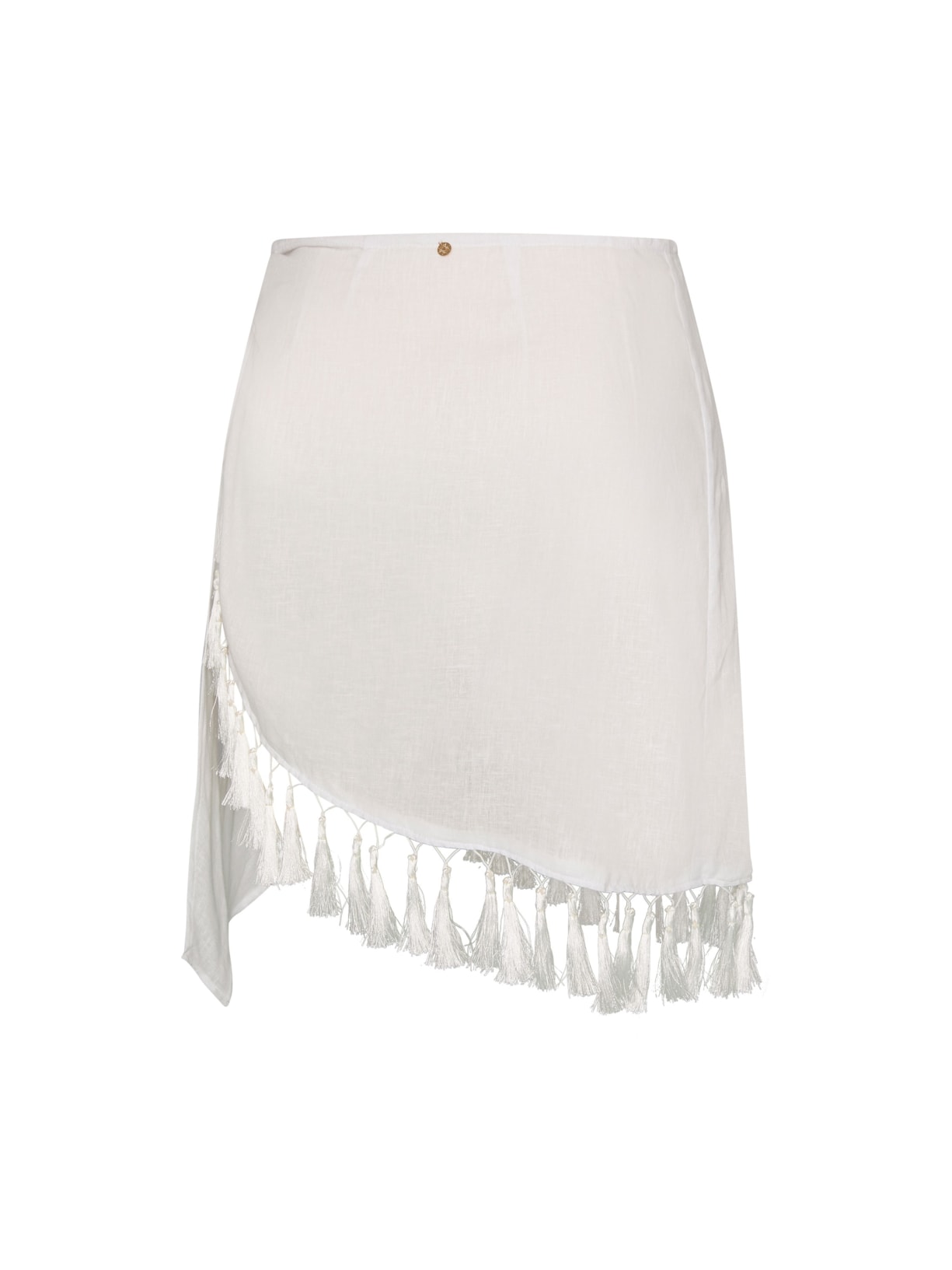 saia com franjas greta off white