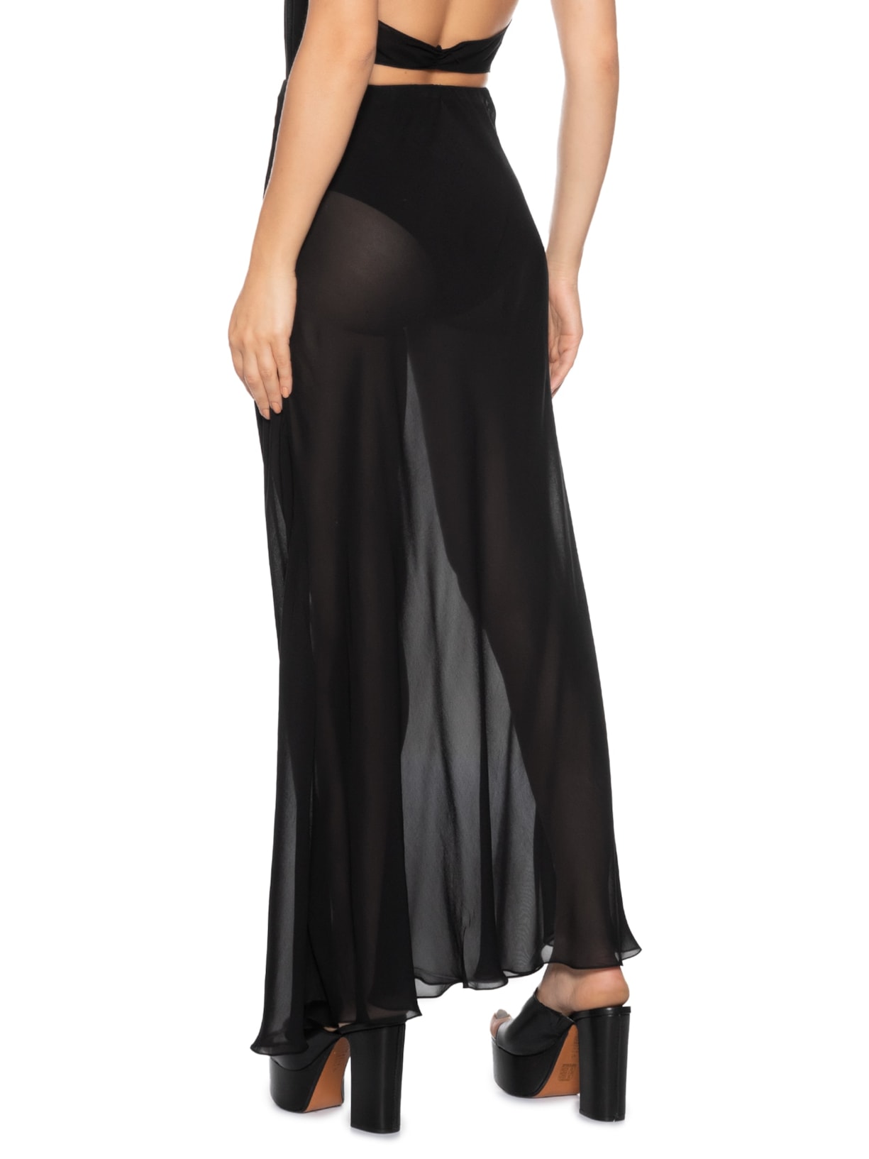 Saia Com Lenço Preto Animale