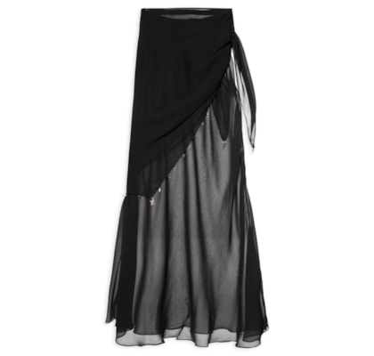 Saia Com Lenço - Preto