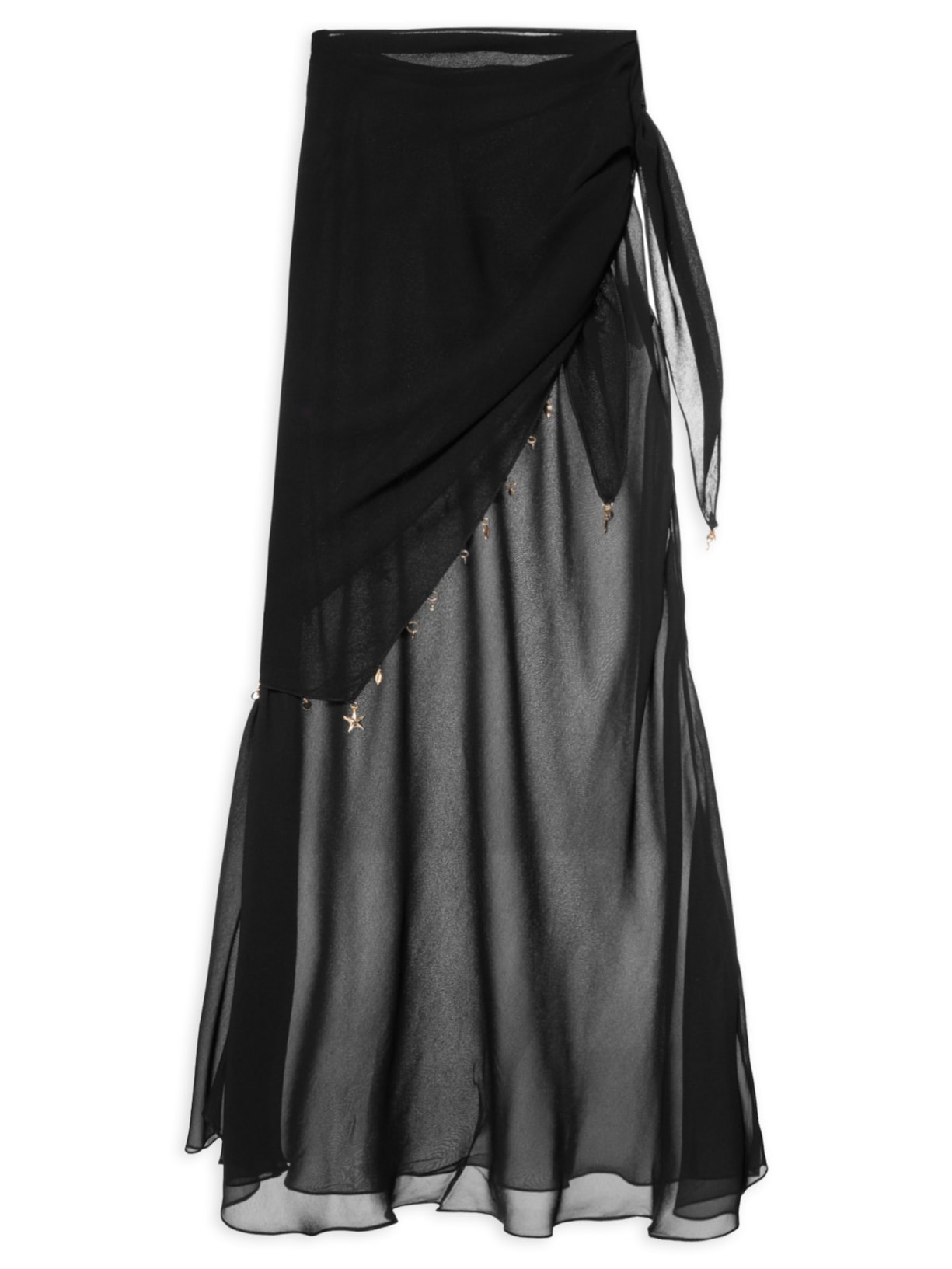 Saia Com Lenço - Preto