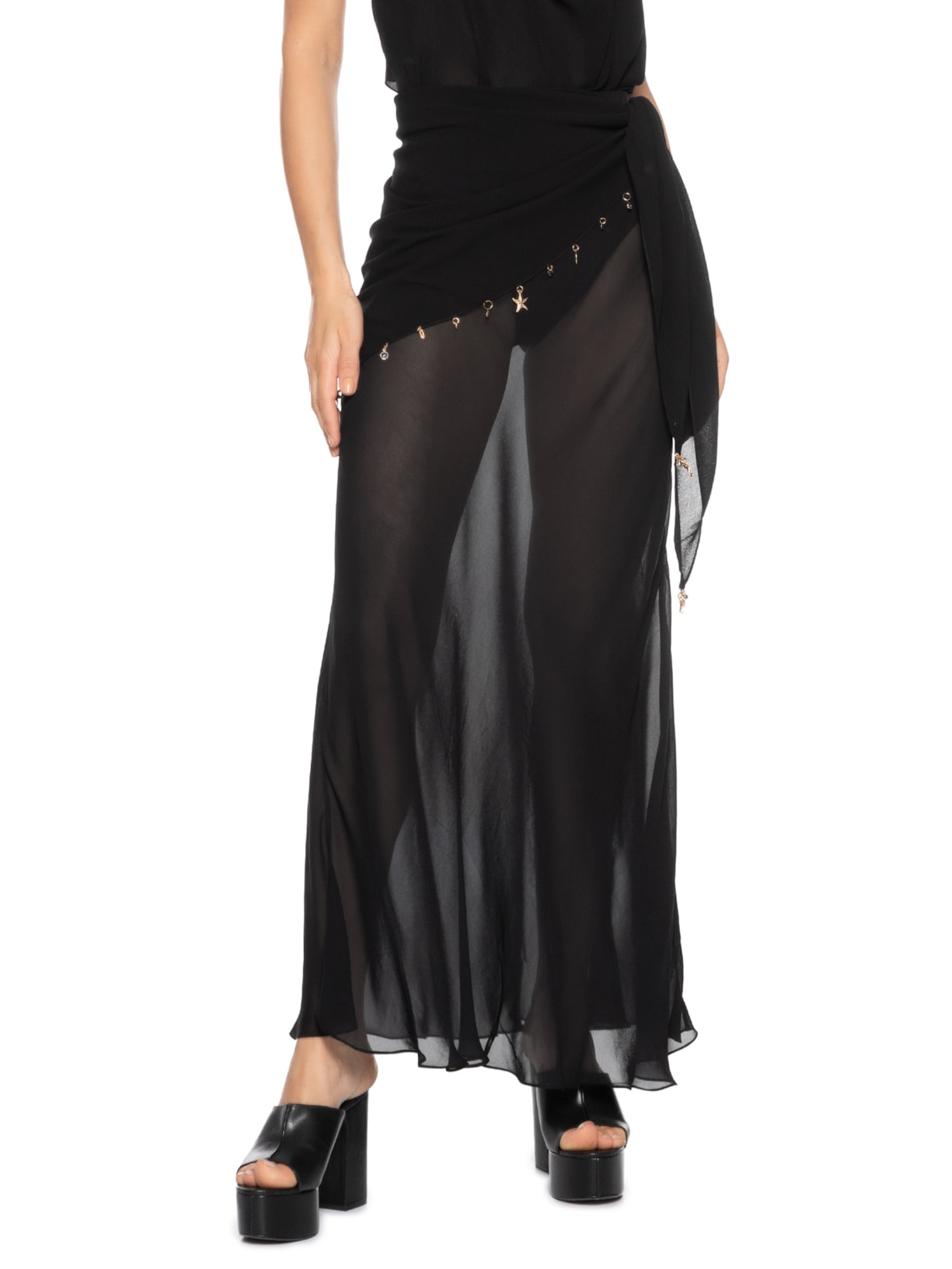 Saia Com Lenço Preto Animale