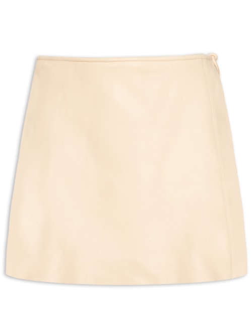 Saia Couro Mini Cachecou - Bege