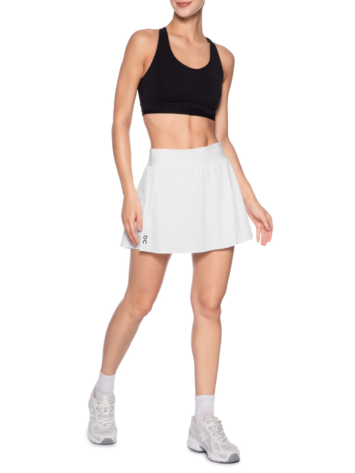 Saia Court Skirt Pleated Branco On Running