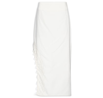 Saia Crepe Lace Lais - Branco