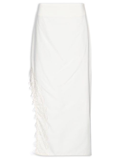 Saia Crepe Lace Lais - Branco