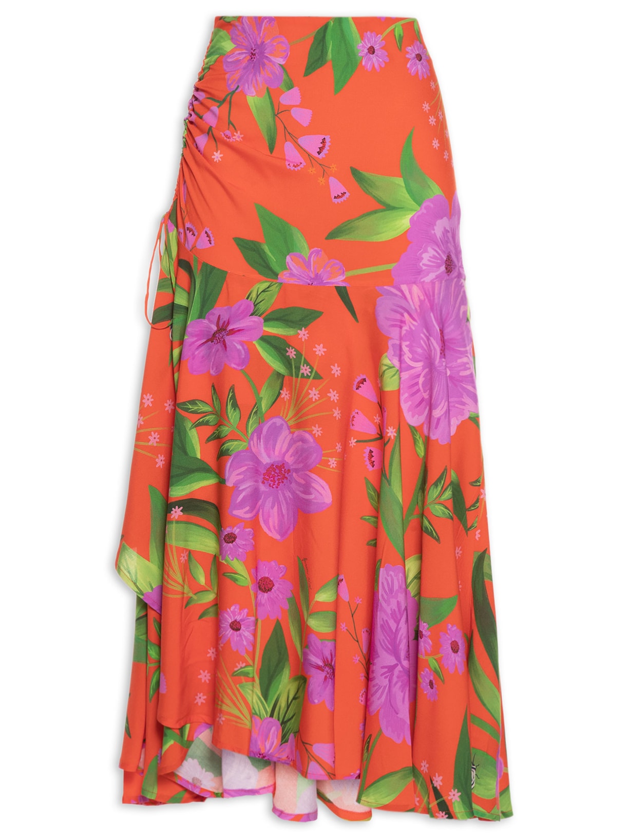 Saia Cropped Floral Bem Me Quer - Laranja