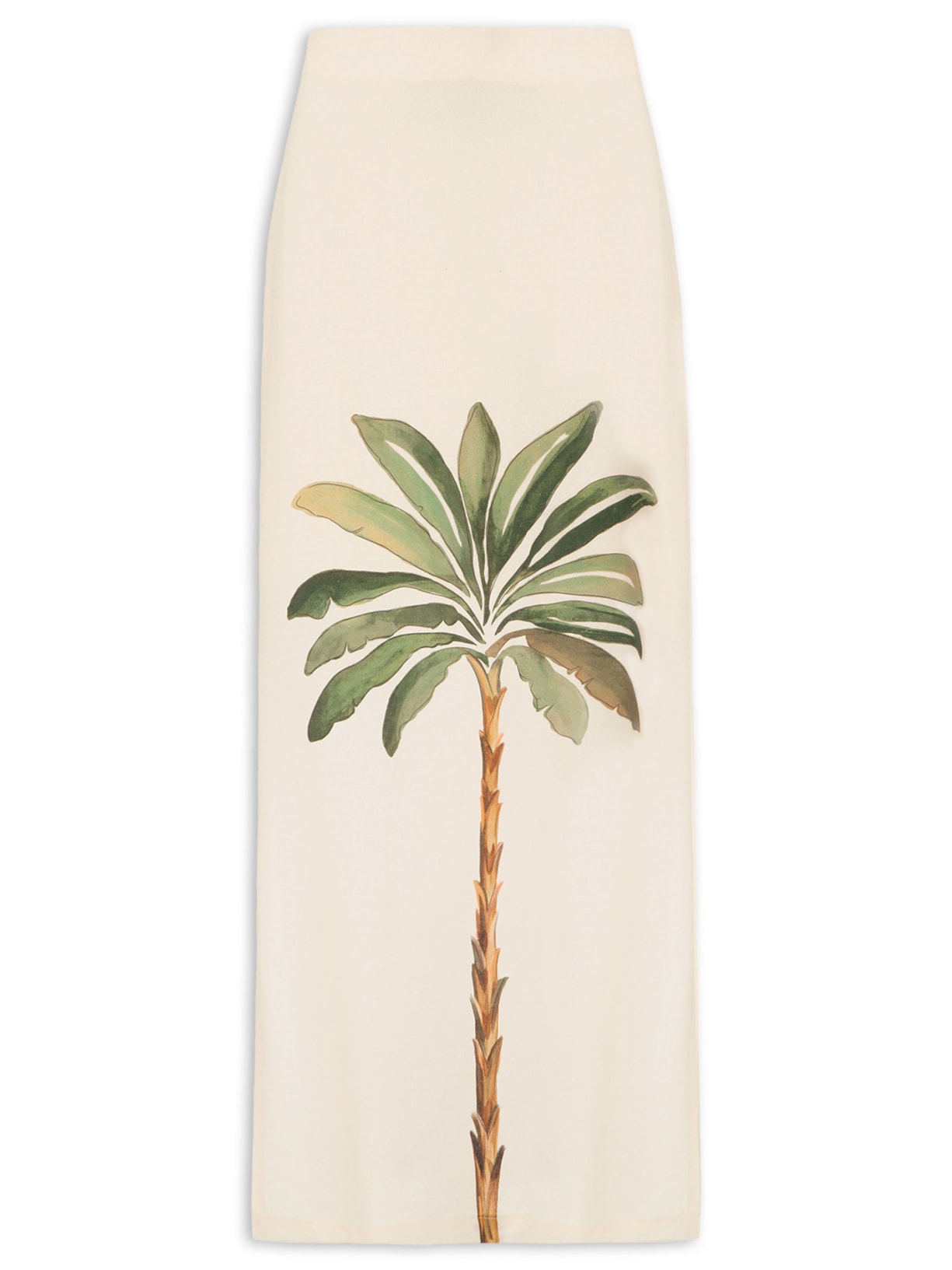 Saia Cropped Linho Estampa Tropicana - Bege