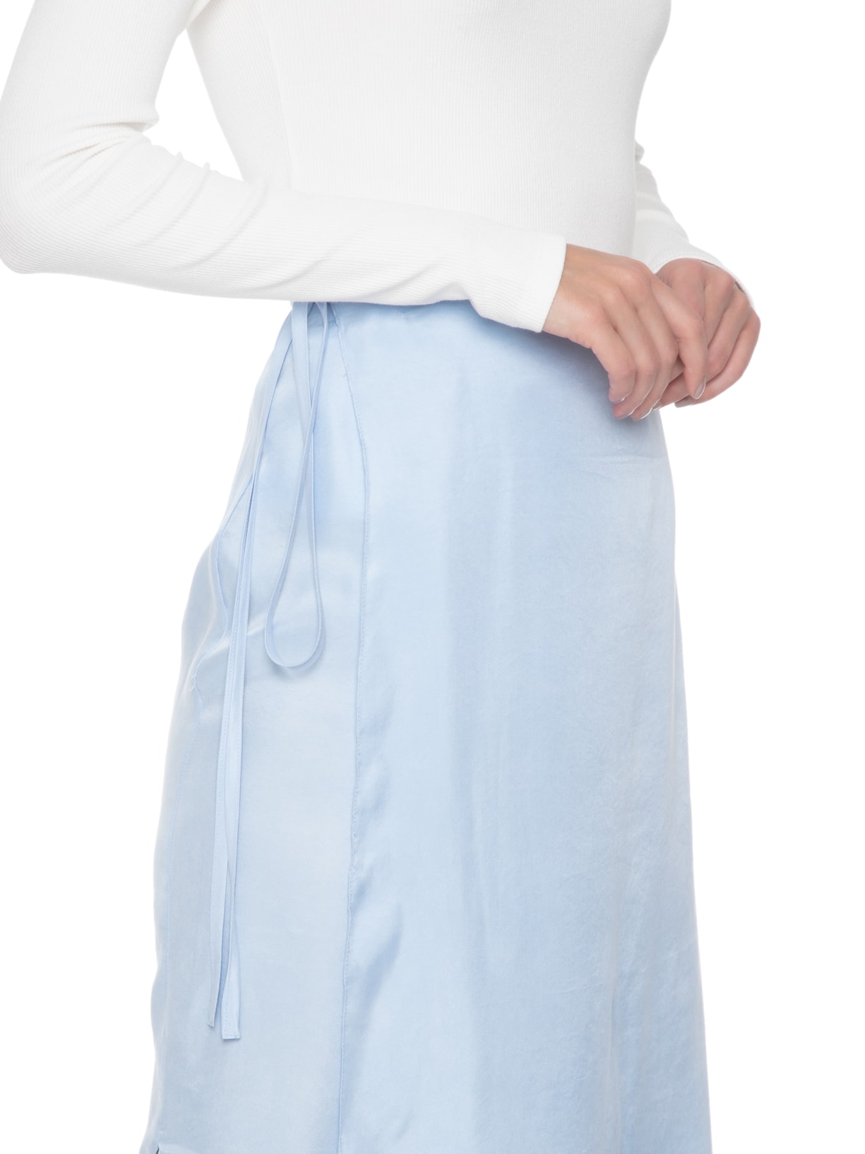 Saia Cupro Midi Pareô  Azul '2Essential