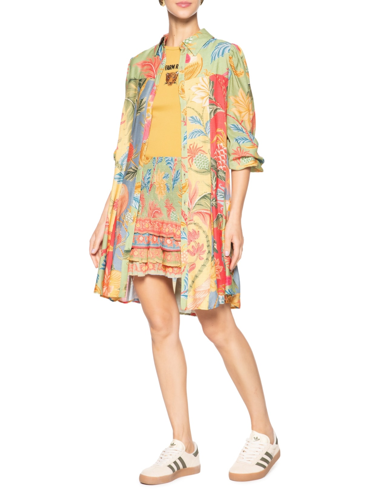 Saia Curta Amalfi Mix Verde Farm