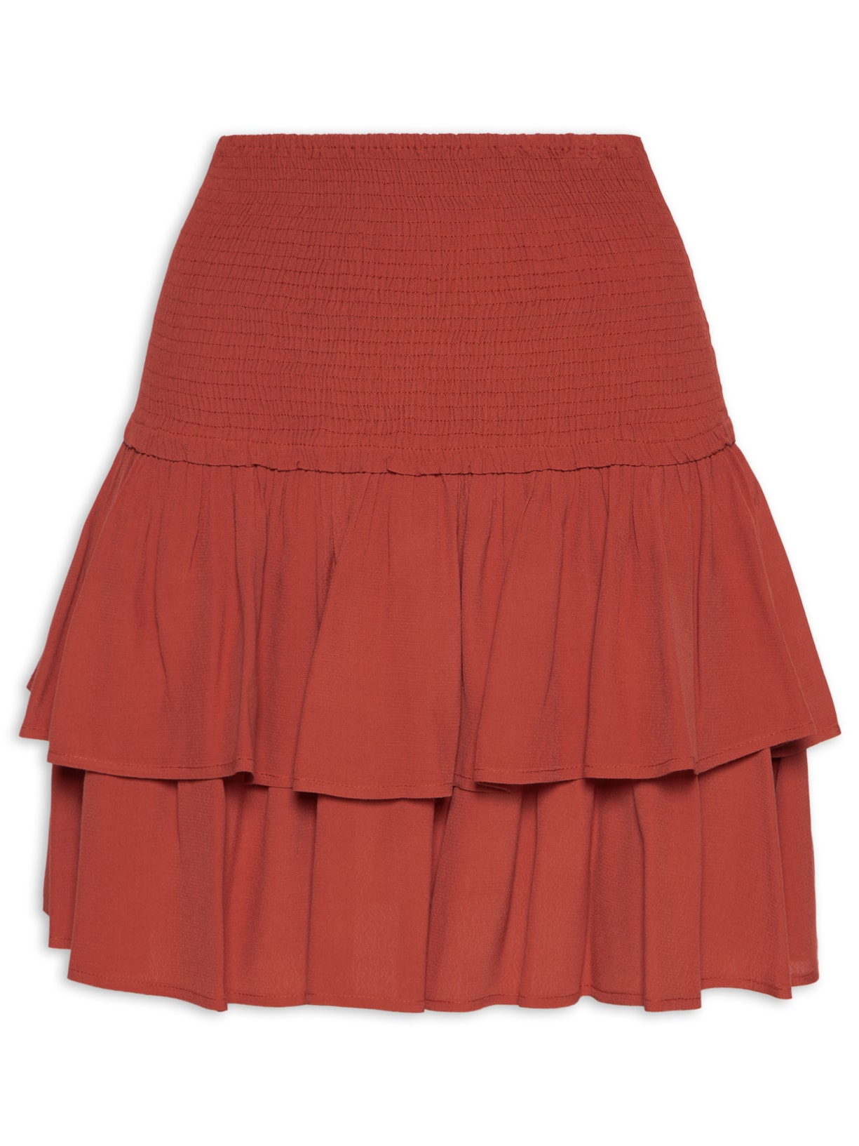 Saia Curta Babados - Vermelho