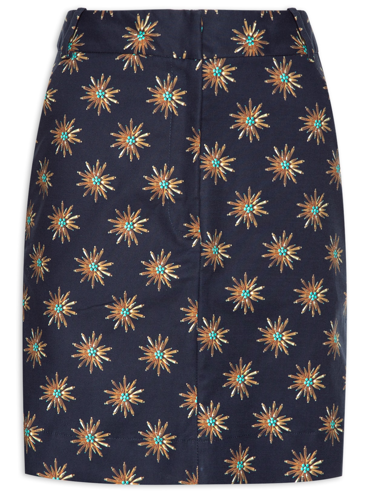 Saia Curta Bolso Faca - Azul