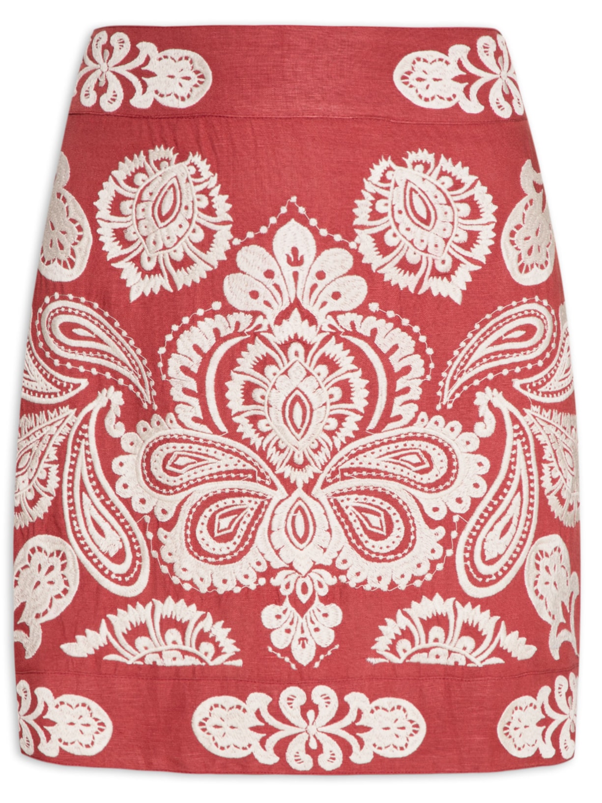 Saia Curta Bordado Marrocos - Rosa