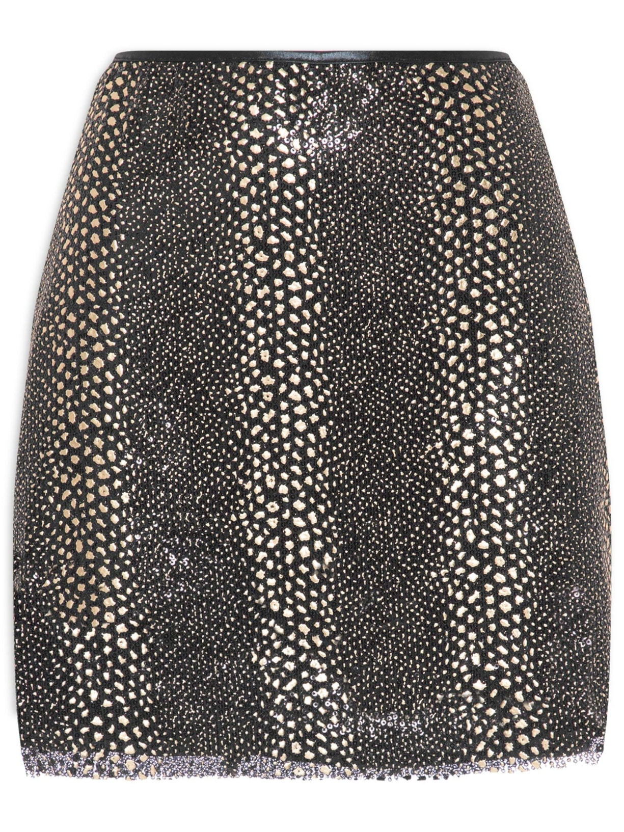 Saia Curta Carnaval Paetê Exotic Dourado Market 33