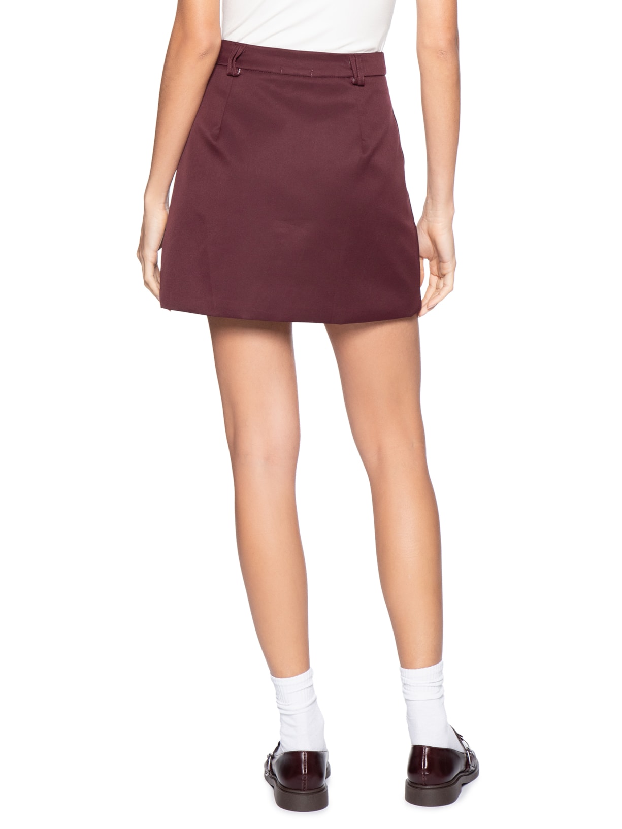 Saia Curta Com Bolso Vermelho Basiq