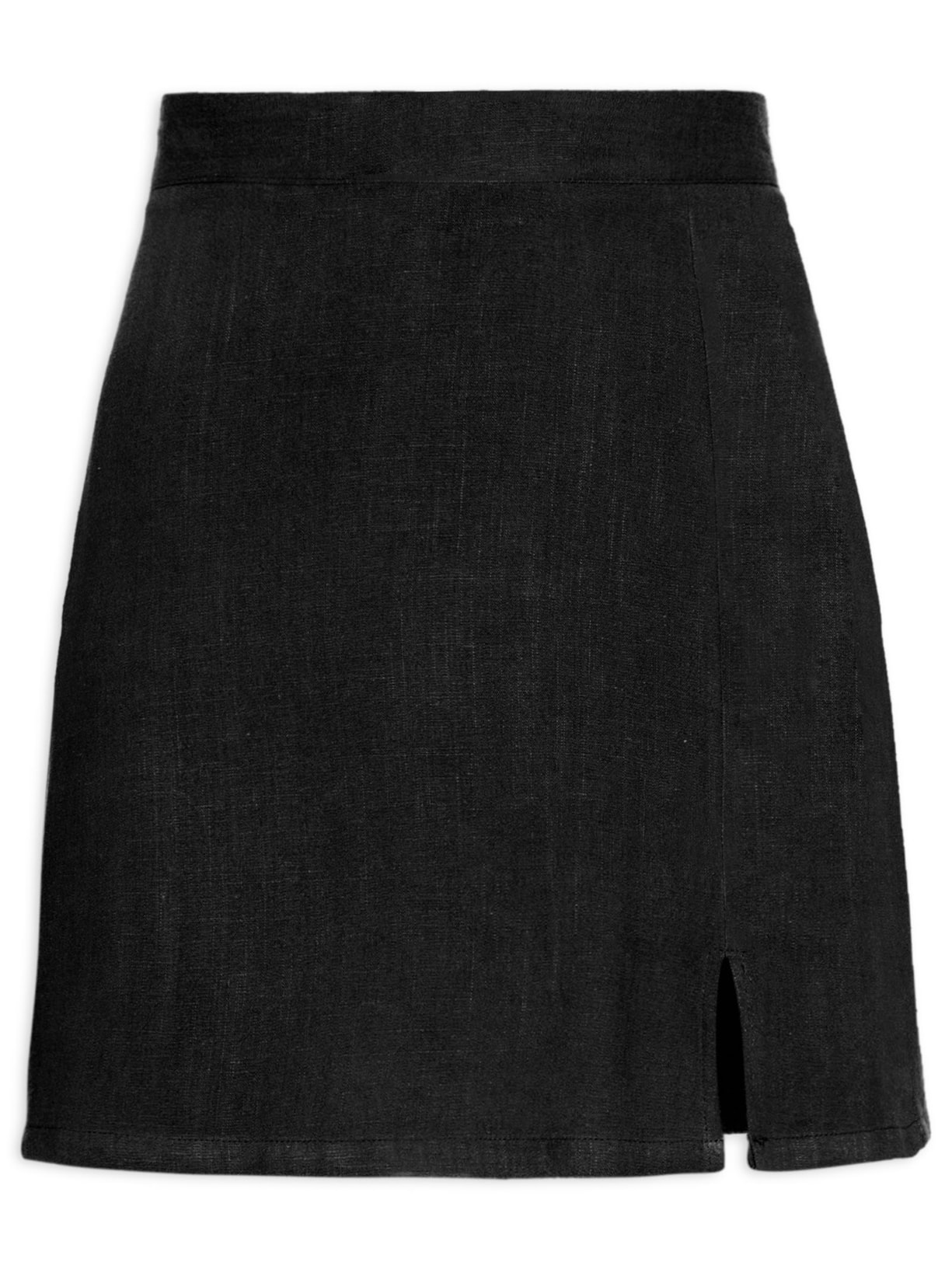 Saia Curta Com Fenda Lateral - Preto