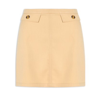Saia Curta Detalhe Lapela - Bege