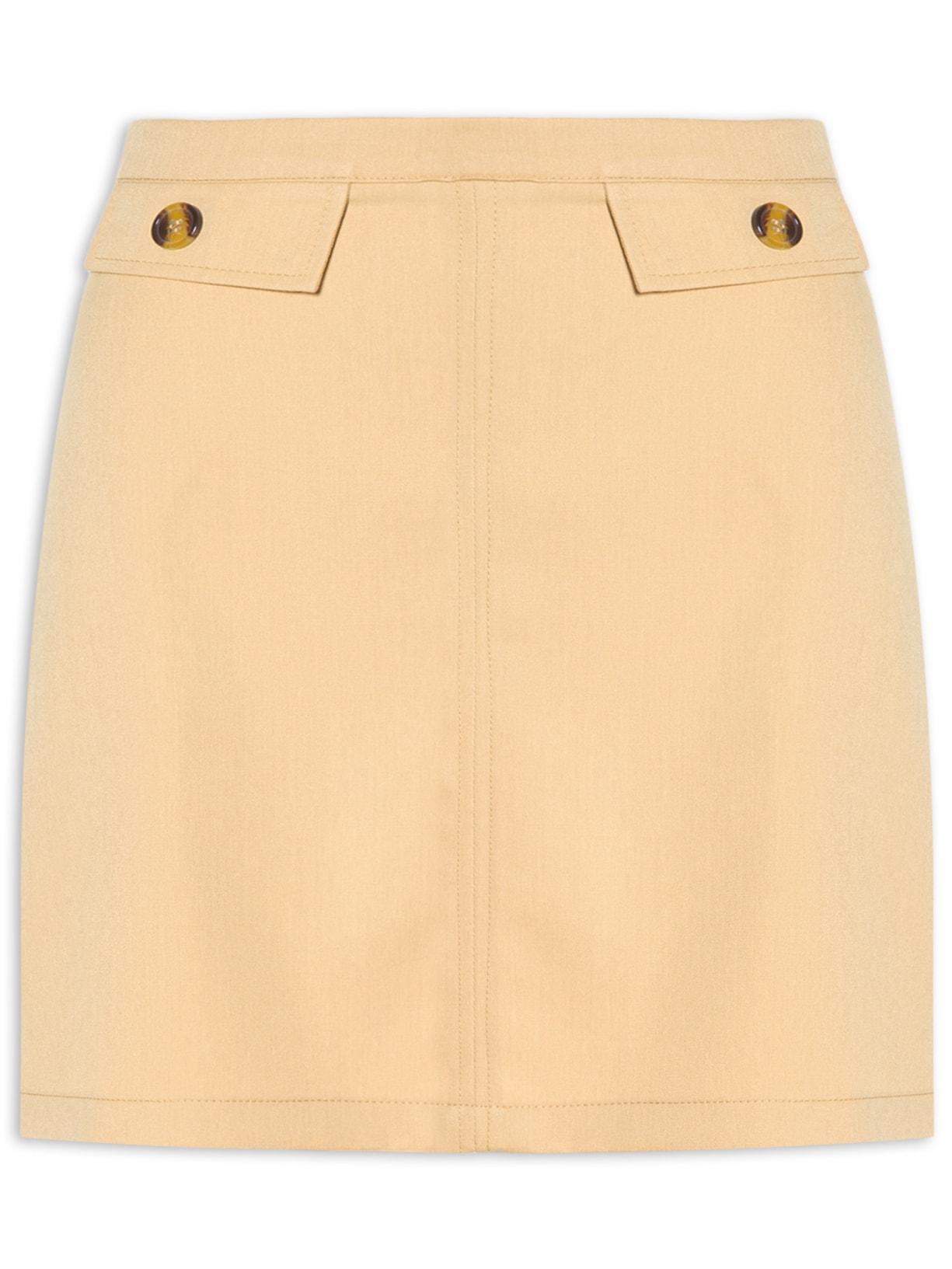 Saia Curta Detalhe Lapela - Bege