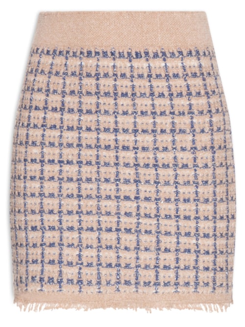 Saia Curta em Tricot - Azul