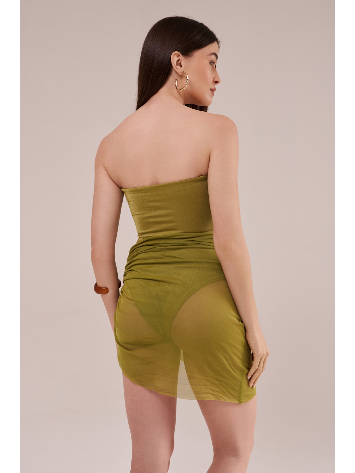 saia curta em tule pistache Suntime