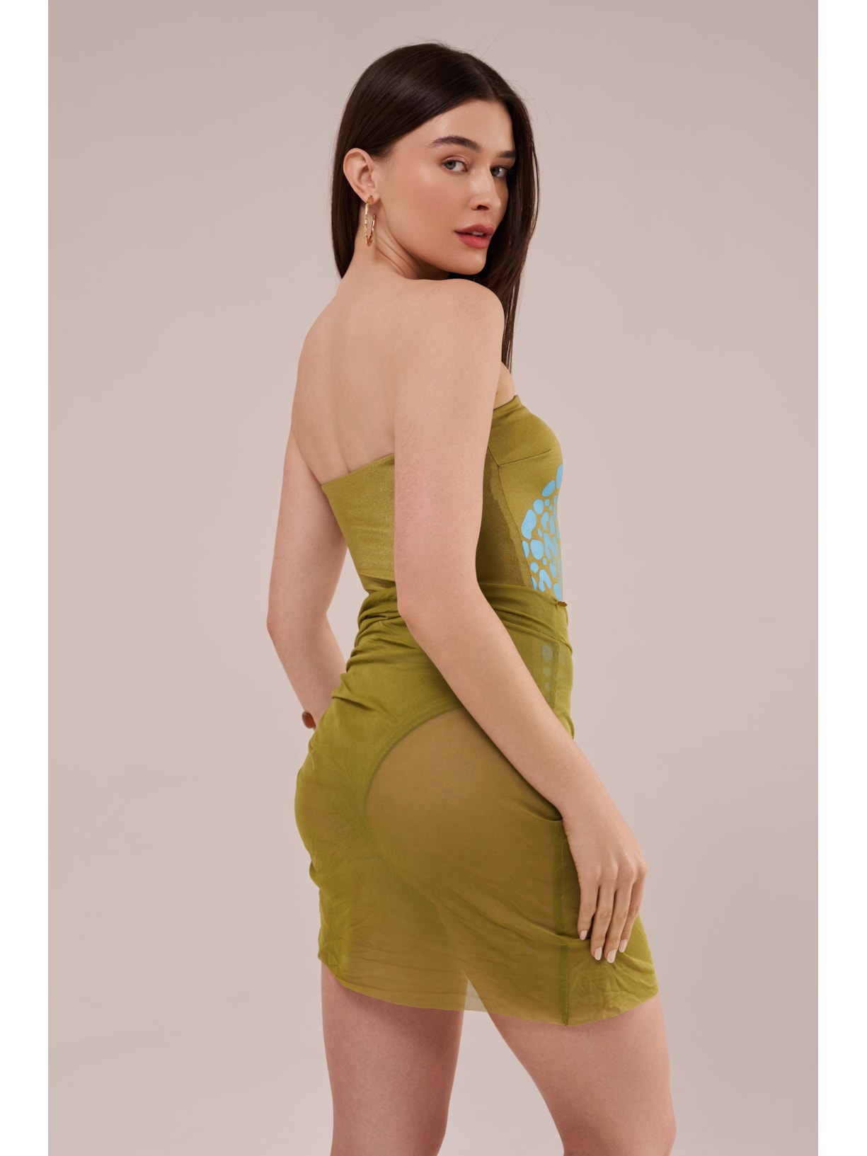 saia curta em tule pistache Suntime