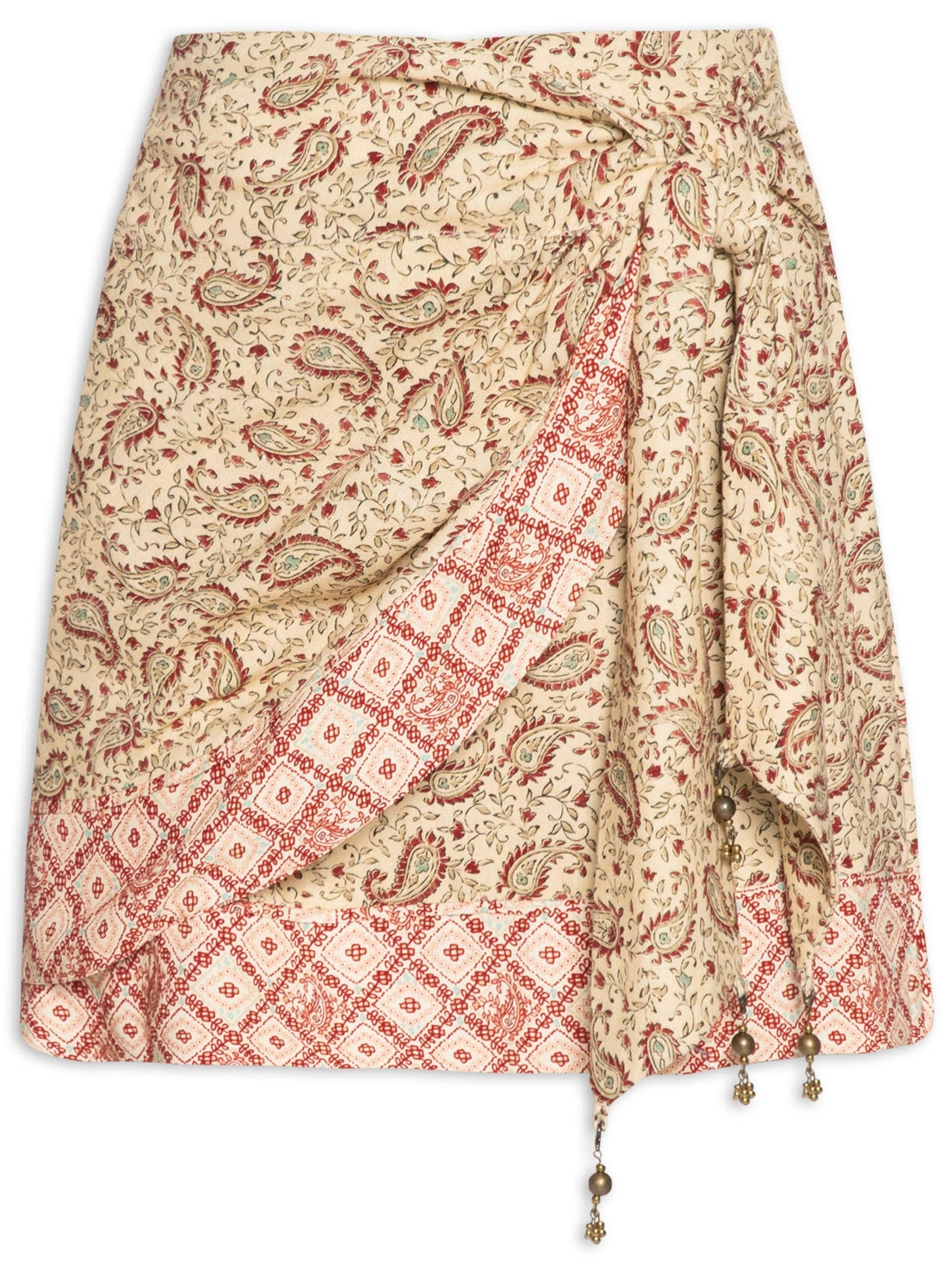 Saia Curta Estampa Cravo - Bege