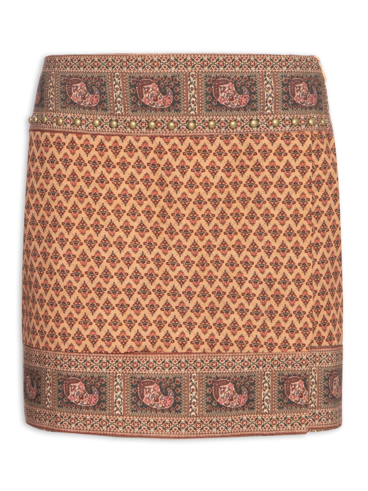 Saia Curta Estampa Yve Mini - Marrom
